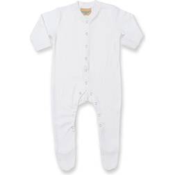 Larkwood Baby's Plain Long Sleeved Sleepsuit - White