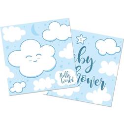 Folat Blå Baby Shower Boy Servietter 25x25cm 20 stk