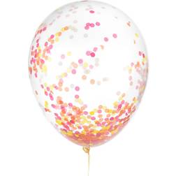 Unique Party 12" Neon Confetti Balloons, Pack of 6