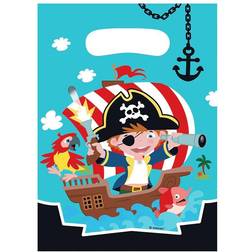 Amscan 8 Sacchetti In Plastica Celesti Tema Pirata