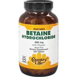 Country Life Betaine Hydrochloride 600 mg 250 Tablets