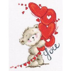 RTO BALTIC OU Cross Stitch KIT Bear/Love, Cotton, Multi, One Size