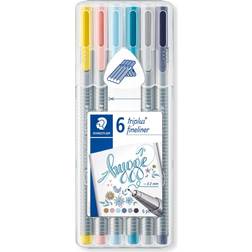 Staedtler Triplus fineliner 6-pack