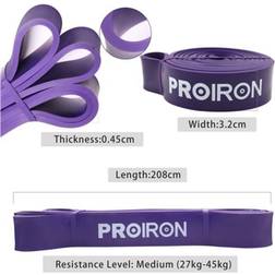 Proiron Assisted Pull Up Band Træningsbånd, 208 X 3,2 X 0,45 C
