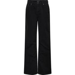 Only Camille Life Ex Wide Flared Jeans - Black/Black Denim