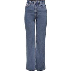 Only Camille Life Ex Wide Flared Jeans - Blue/Medium Blue Denim