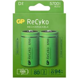 GP Batteries 2 Kpl Ladattavaa Recyko Aa 5700mah Akkua