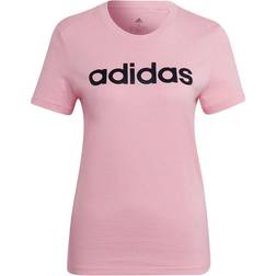 Adidas Women's Loungewear Essentials Slim Logo T-shirt - Light Pink/Black