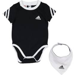 Adidas 3-Stripes Onesie with Bib - Black/White