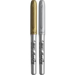 Bic Permanent Marker Gold & Silver Pen