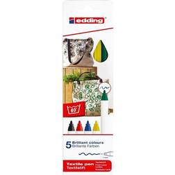 Edding 4600 Textile Marker Basic Colors 1mm 5-pack