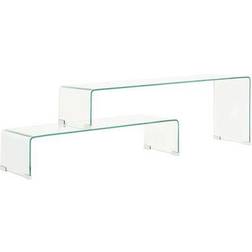 vidaXL Tempered Glass Mesa de Centro 30x110cm 2pcs