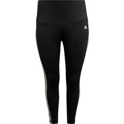 adidas Designed To Move High-Rise 3-Stripes 7/8 Sport Tights Plus Size Women - Black/White