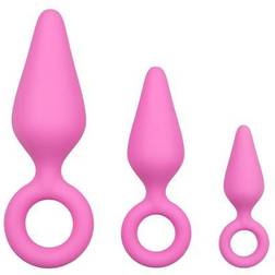 Easytoys Buttplugs With Pull Ring Pink Set