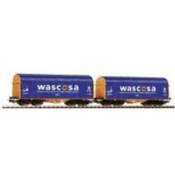 Piko H0 58396 H0 2er-Set sliding tarpaulin wagon Wascosa of SBB