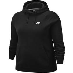 Nike Sportswear Essential Fleece Pullover Hoodie Plus Size Women's - Black/White