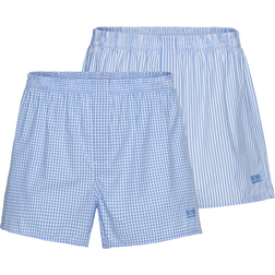 HUGO BOSS Cotton Poplin Pyjama Shorts 2-pack - Light Blue