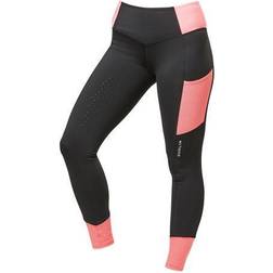 Dublin Power Performance Silicone Full Seat Riding Tights - Black/Coral