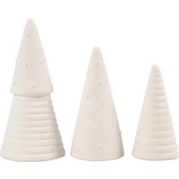 Creativ Company Christmas Trees, H: 10 12 15 cm, D: 5 6 7 cm, white, 3 pc/ 1 pack