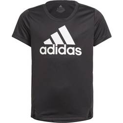 Adidas Girl's Designed To Move AeroReady T-shirt - Black/White (GN1442)