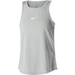 Nike Girl's Dri-Fit One Tank Top - Light Smoke Grey/White