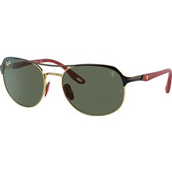 Ray-Ban Unisex Sunglass RB3685M Scuderia Ferrari Collection - Color del Marco: Negro sobre dorado