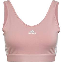 Adidas Women's Essentials 3-Stripes Crop Top - Wonder Mauve/White