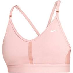 NIKE Dri-FIT Indy Light-Support Padded V-Neck Sports Bra - Pink Glaze/Pure/White