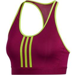 adidas Don't Rest Alphaskin Padded 3-Stripes Bra - Power Berry/Semi Solar Slime