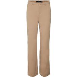 Vero Moda Zamira Normal-High Trouser - Brown/Silver Mink