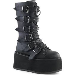 Demonia Cult Damned Black Vegan Leather Noir