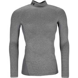 Under Armour ColdGear Men's Compression Mock Long Sleeve Top - Charcoal Light Heather/Black