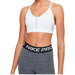 NIKE Indy Light-Support Padded V-Neck Sports Bra - White/Grey Fog/Particle Grey