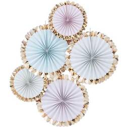 Ginger Ray Decor Fan Pastel/Gold 5-pack