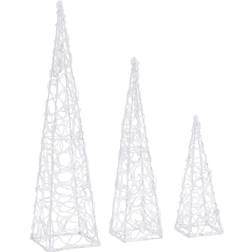 vidaXL Cone Weihnachtsleuchte 60cm 3Stk.