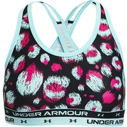 Under Armour Crossback Printed Sports Bra - Black/Breeze