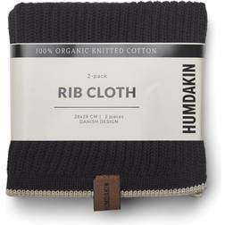 Humdakin Rib 2-pack Karklud Grå, Sort (28x28cm)