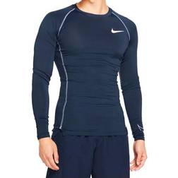 Nike Pro Dri Fit Long Sleeve T-shirt Men - Obsidian/Iron Purple