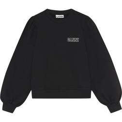 Ganni Software Isoli Puff Shoulder Sweatshirt - Black