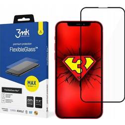 3mk Protector iPhone 13 y 12 Flexible 7H Resistente FlexibleGlass Transparente negro
