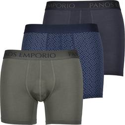 Panos Emporio Base Bamboo Cotton Boxer 3-pack - Grey/Olive/Blue