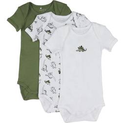 Name It Short Sleeved Bodysuit 3-pack - Green/Loden Green (13189125)