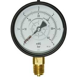 Differens Manometer 1/2xø100 0-6 Bar, Nedadrettet Studs