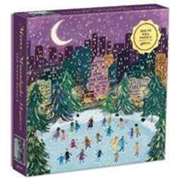 Galison Merry Moonlight Skaters 500 Piece Foil Puzzle