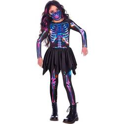 Amscan Kids Neon Skeleton Halloween Fancy Dress Costume