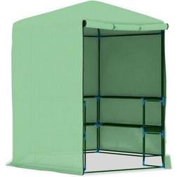 vidaXL Greenhouse with Shelves 227x223cm Acero inoxidable