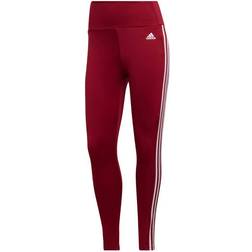 Adidas Designed To Move High-Rise 3-Stripes 7/8 Sport Tights Women - Legacy Burgundy/White