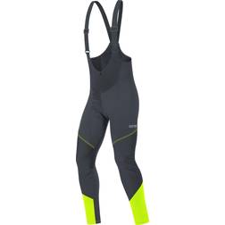 Gore C3 Windstopper Bib Tights + Women - Black/Neon Yellow