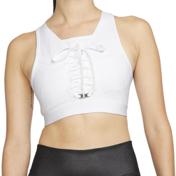 Nike Dri-FIT Swoosh Air Force 1 Medium-Support Laced Sports Bra - White