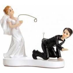 PartyDeco Wedding Couple with Fishing Rod Cake Decoration